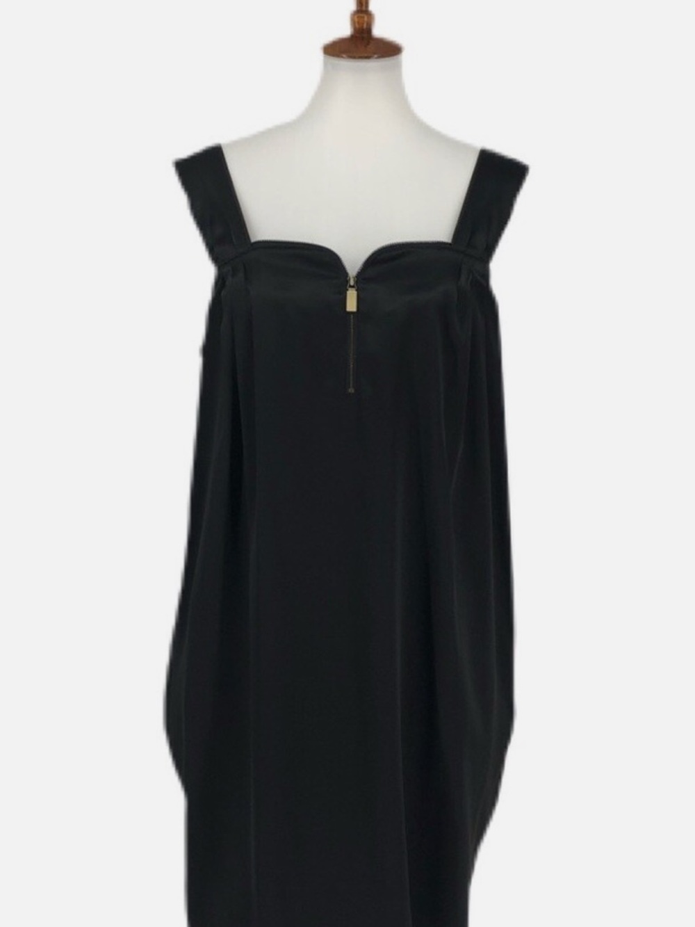 RACHEL Rachel Roy Black Strapless Square-Neck Dress with Front Zip